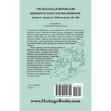The Woodville Republican: Mississippi's Oldest Existing Newspaper, Volume 7: January 5, 1892-December 28, 1895 back cover