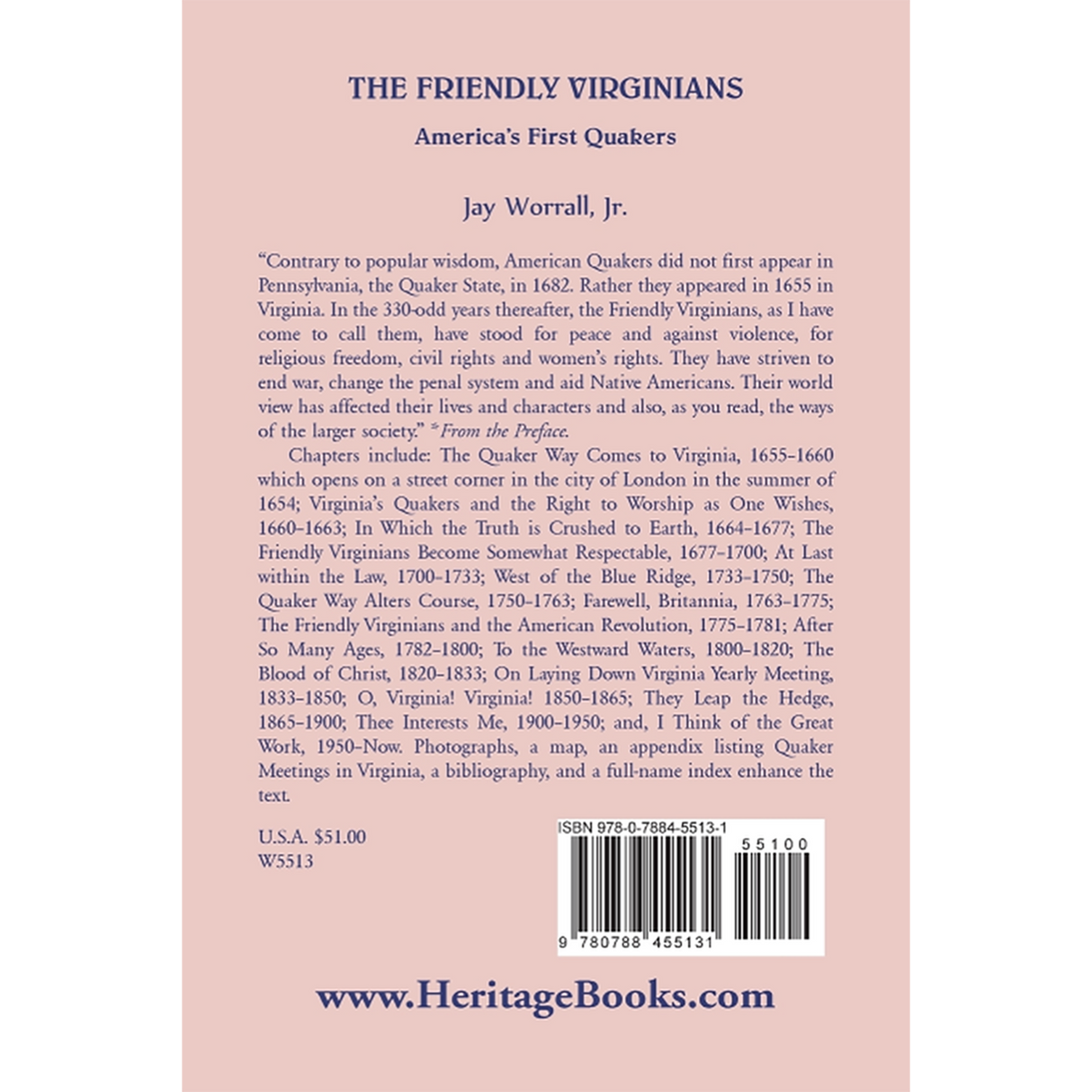 The Friendly Virginians: America's First Quakers [paper] back cover