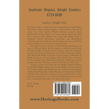 Southside Virginia Wright Families, 1755-1820 back cover