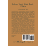 Southside Virginia Wright Families, 1755-1820 back cover