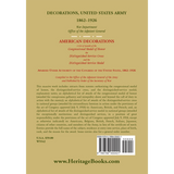 Decorations United States Army, 1862-1926 back cover