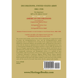 Decorations United States Army, 1862-1926 back cover