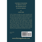 Chapters in the History of Abbeville County: The "Banner County" of South Carolina back cover