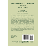 Virginians and West Virginians, 1607-1870, Volume 3 Part A