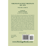 Virginians and West Virginians, 1607-1870, Volume 3 [2 volumes] back cover