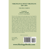 Virginians and West Virginians, 1607-1870, Volume 3 [2 volumes] back cover