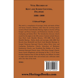 Vital Records of Kent and Sussex Counties, Delaware, 1686-1800 back cover