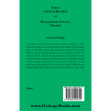 Early Church Records of Rockingham County, Virginia back cover