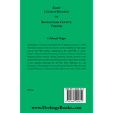 Early Church Records of Rockingham County, Virginia back cover