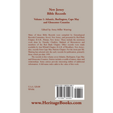 New Jersey Bible Records, Volume 1: Atlantic, Burlington, Cape May and Gloucester Counties back cover
