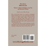 New Jersey Bible Records, Volume 1: Atlantic, Burlington, Cape May and Gloucester Counties back cover