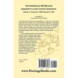 The Woodville Republican: Mississippi's Oldest Existing Newspaper, Volume 3: January 8, 1848-January 9, 1855 back cover