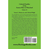 Colonial Families of the Eastern Shore of Maryland, Volume 18 back cover