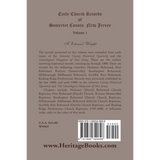 Early Church Records of Somerset County, New Jersey Volume 1 back cover