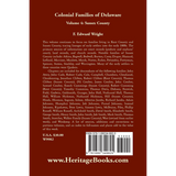 Colonial Families of Delaware, Volume 4: Sussex County back cover