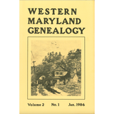 Western Maryland Genealogy, Volume 2, No. 1-4, 1986