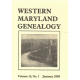 Western Maryland Genealogy, Volume 16, No. 1, 2000