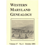 Western Maryland Genealogy, Volume 17, No. 4, 2001