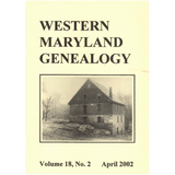 Western Maryland Genealogy, Volume 18, No. 2, 2002
