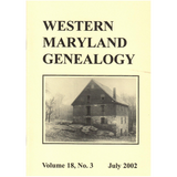 Western Maryland Genealogy, Volume 18, No. 3, 2002