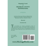 Biographical Annals of Franklin County, Pennsylvania, Volume 1 back cover