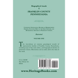 Biographical Annals of Franklin County, Pennsylvania, Volume 1 back cover