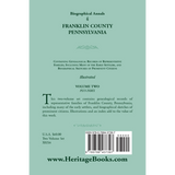Biographical Annals of Franklin County, Pennsylvania, Volume 2 back cover
