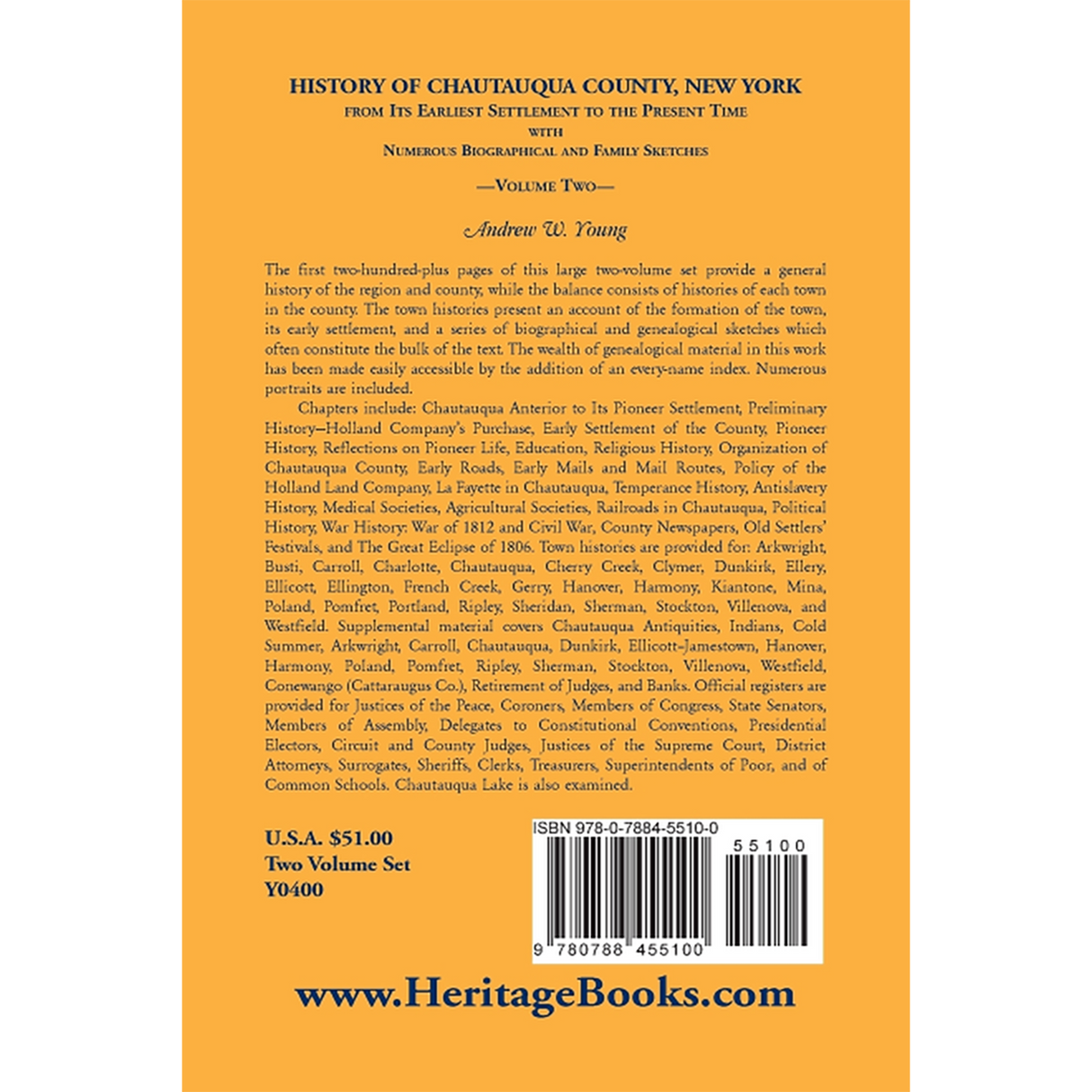 History of Chautauqua County, New York, Volume 2 back cover