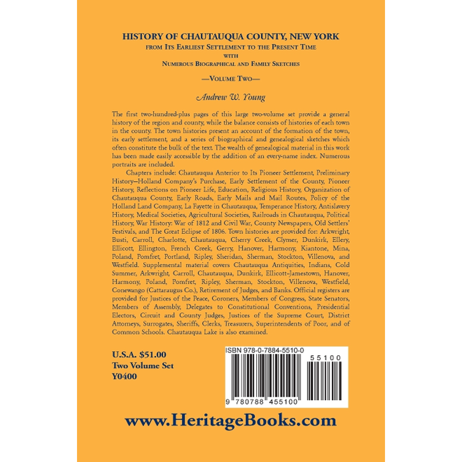 History of Chautauqua County, New York, Volume 2 back cover