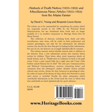 Abstracts of Death Notices (1833-1852) and Miscellaneous News Items from the Maine Farmer (1833-1924) back cover