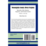 Monongalia County, (West) Virginia Records of the District, Superior, and County Courts, Volume 1, 1776-1799 back cover