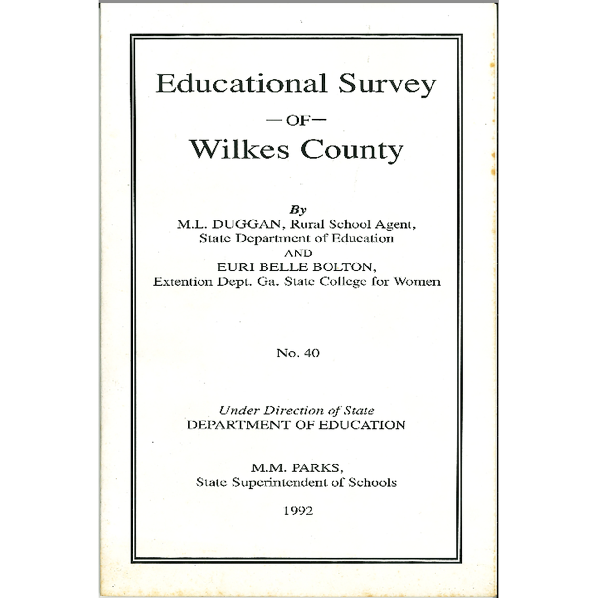 Educational Survey of Wilkes County [Georgia]