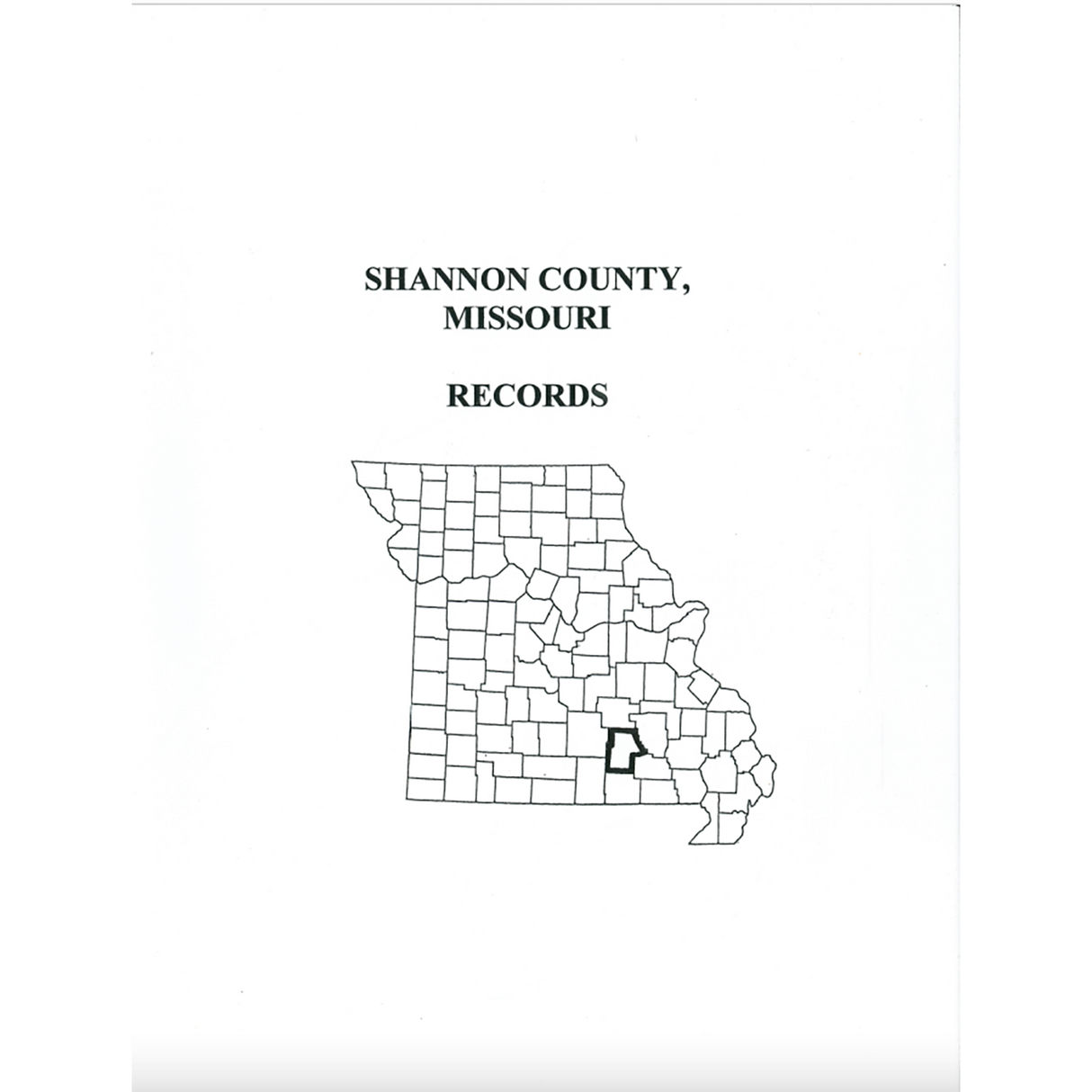 Shannon County, Missouri Records