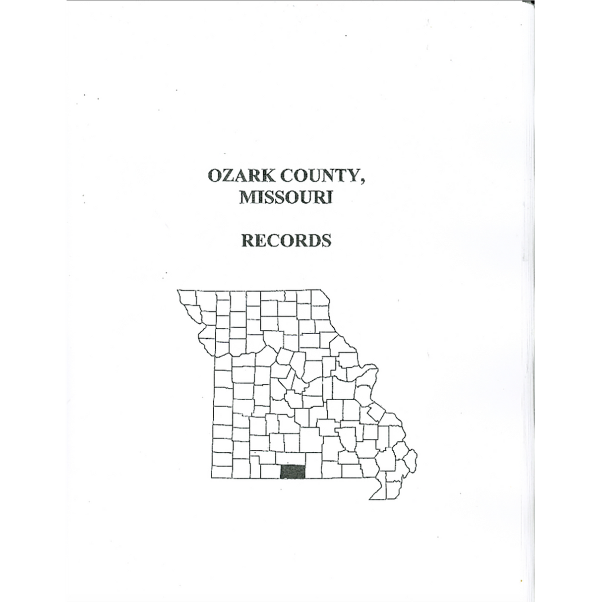 Ozark County, Missouri Records