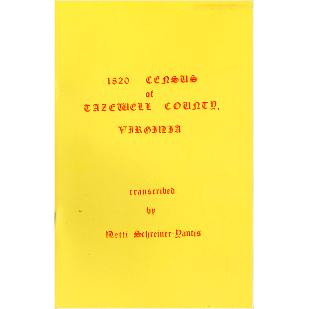 1820 Tazewell County, Virginia Census