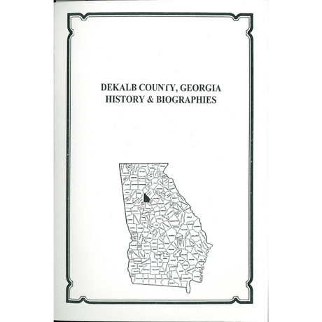 DeKalb County, Georgia History and Biographies