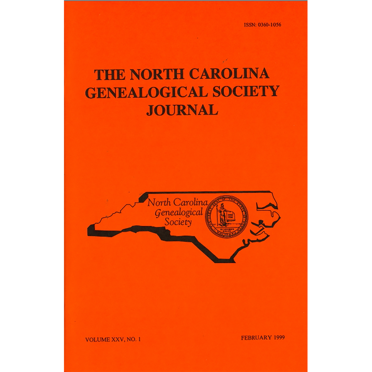 The North Carolina Genealogical Society Journal, Volume 25, No. 1  February, 1999