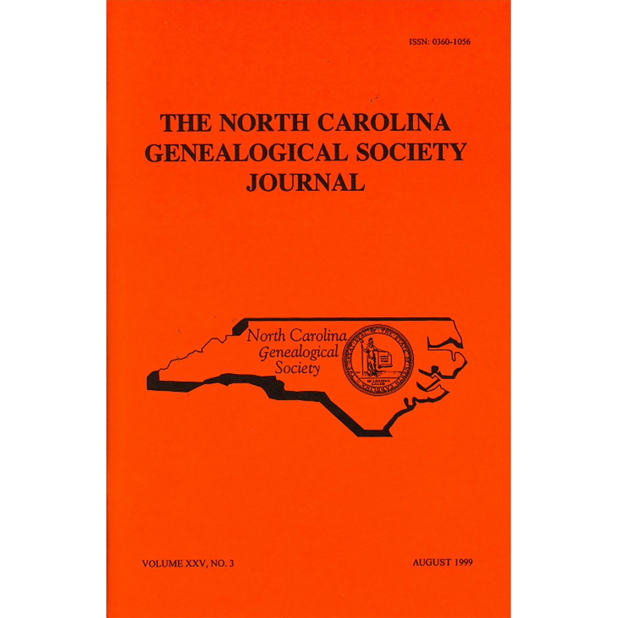 The North Carolina Genealogical Society Journal, Volume 25, No. 3 August, 1999