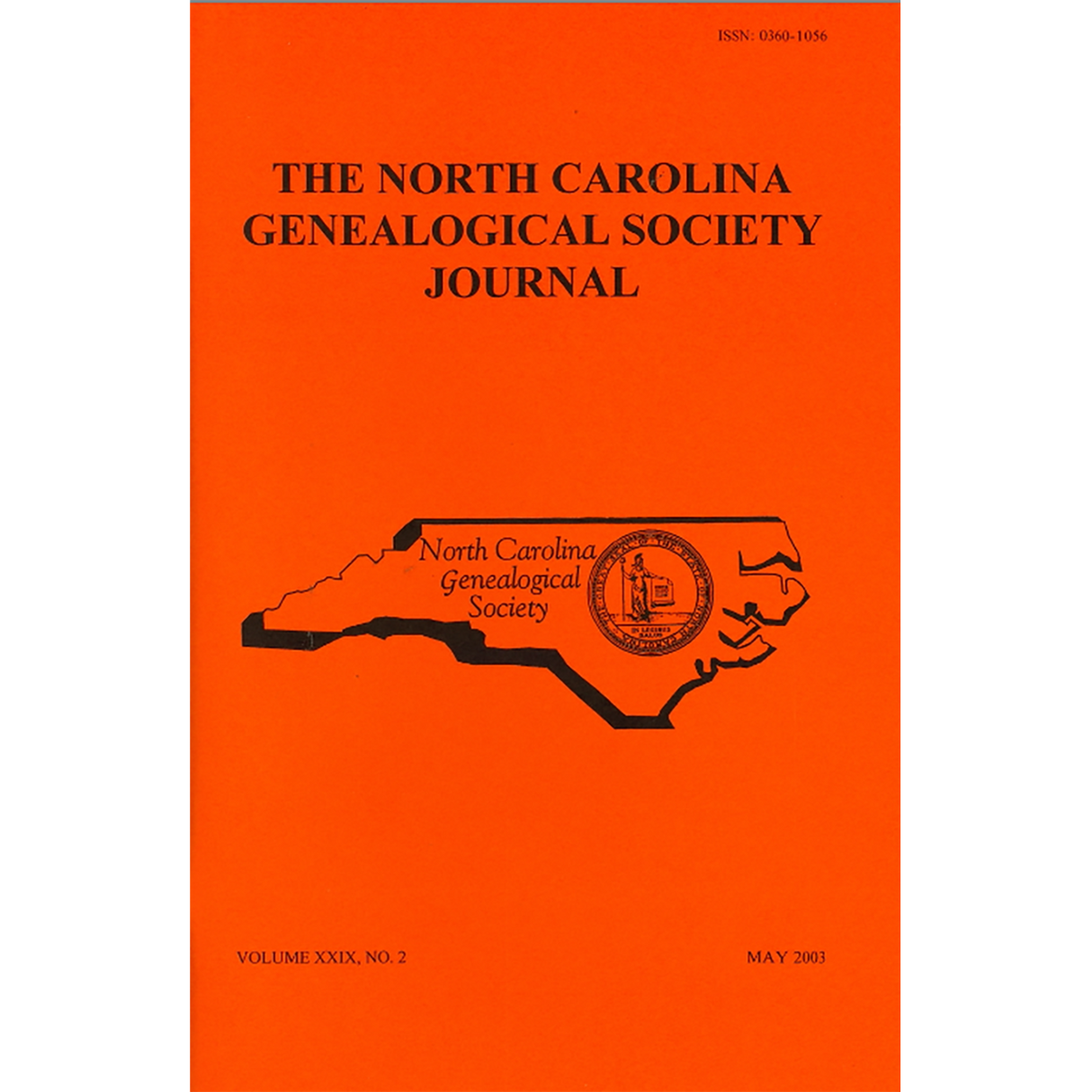 The North Carolina Genealogical Society Journal:  Volume 29, No. 2  May, 2003