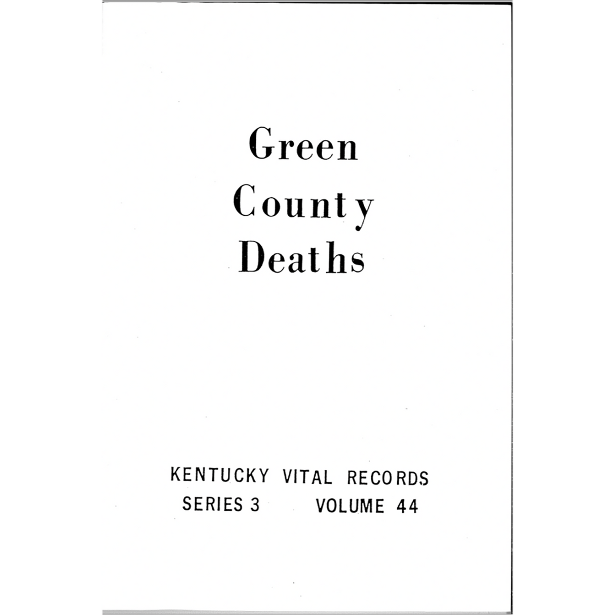 Green County, Kentucky Death Records