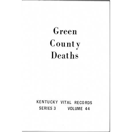 Green County, Kentucky Death Records