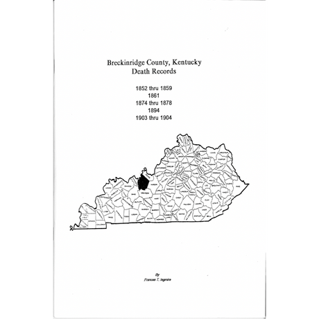 Breckinridge County, Kentucky Deaths: 1852-1859, 1861, 1874-1878, 1894 and 1903-1904