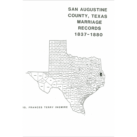 San Augustine County, Texas Marriage Records 1837-1880