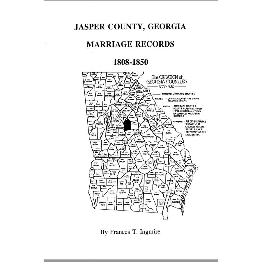 Jasper County, Georgia Marriages, 1806-1850