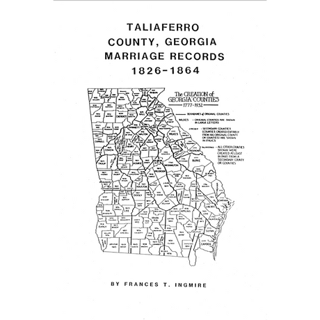 Taliaferro County, Georgia Marriages, 1826-1864