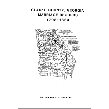 Clarke County, Georgia Marriages, 1798-1820