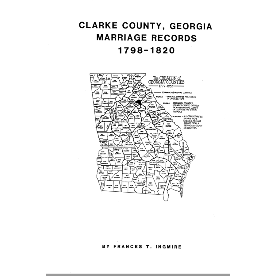 Clarke County, Georgia Marriages, 1798-1820