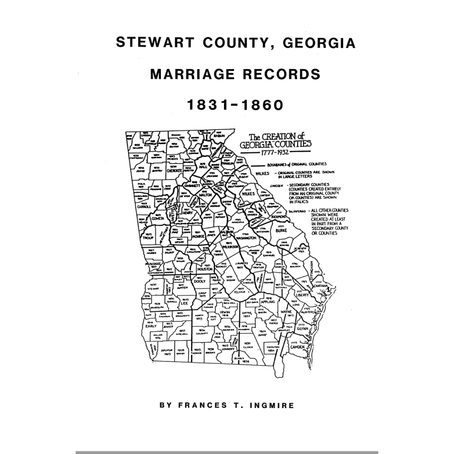 Stewart County, Georgia Marriages 1831-1860