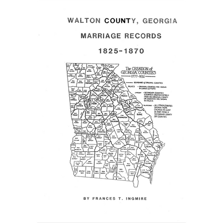 Walton County, Georgia Marriages 1825-1870
