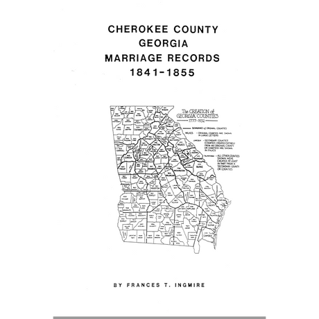 Cherokee County, Georgia Marriages 1841-1855